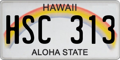 HI license plate HSC313
