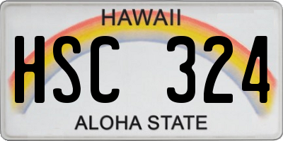 HI license plate HSC324