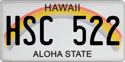 HI license plate HSC522