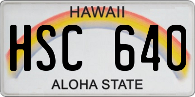 HI license plate HSC640
