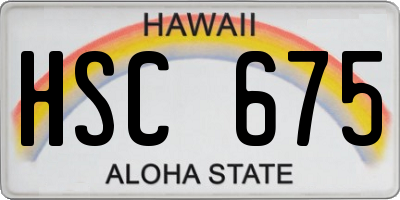 HI license plate HSC675