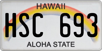 HI license plate HSC693