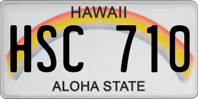 HI license plate HSC710