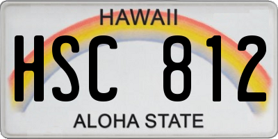 HI license plate HSC812