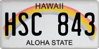 HI license plate HSC843
