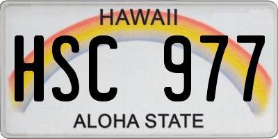 HI license plate HSC977