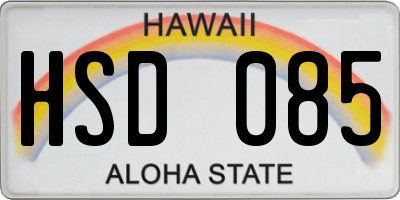HI license plate HSD085