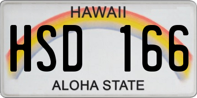 HI license plate HSD166