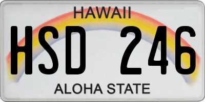 HI license plate HSD246