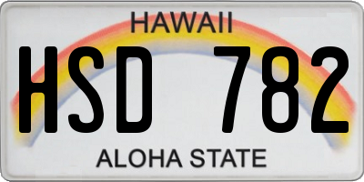 HI license plate HSD782