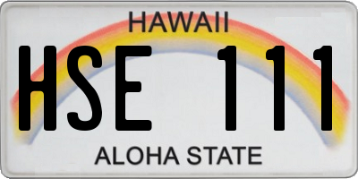 HI license plate HSE111