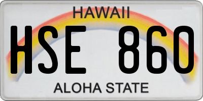 HI license plate HSE860