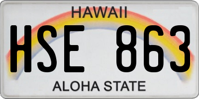 HI license plate HSE863
