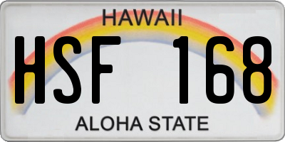 HI license plate HSF168
