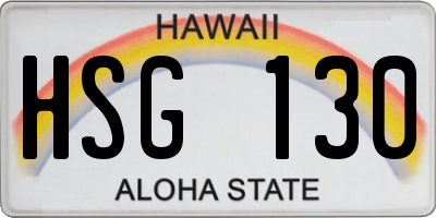 HI license plate HSG130