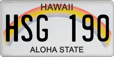 HI license plate HSG190