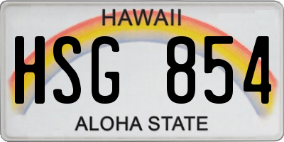 HI license plate HSG854
