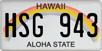 HI license plate HSG943