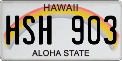 HI license plate HSH903