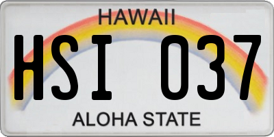 HI license plate HSI037