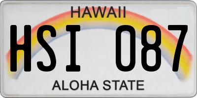 HI license plate HSI087