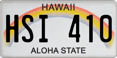 HI license plate HSI410