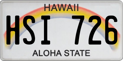 HI license plate HSI726