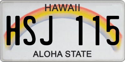 HI license plate HSJ115
