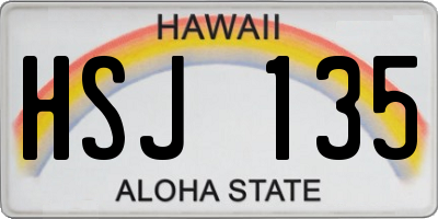 HI license plate HSJ135
