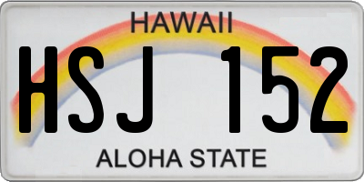 HI license plate HSJ152