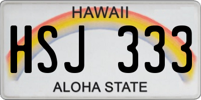 HI license plate HSJ333