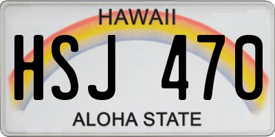 HI license plate HSJ470