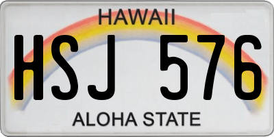 HI license plate HSJ576