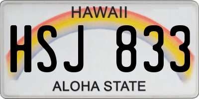 HI license plate HSJ833