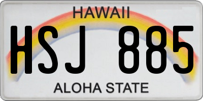 HI license plate HSJ885
