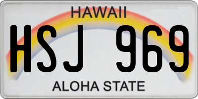 HI license plate HSJ969