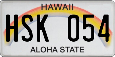 HI license plate HSK054