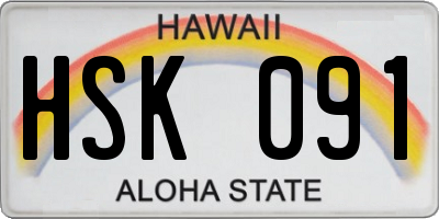 HI license plate HSK091