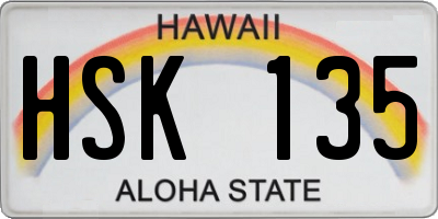 HI license plate HSK135