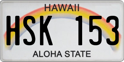 HI license plate HSK153