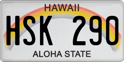 HI license plate HSK290