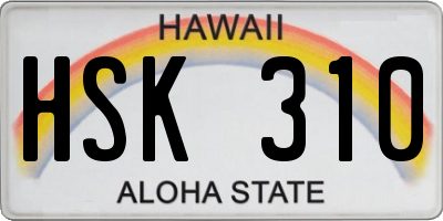 HI license plate HSK310