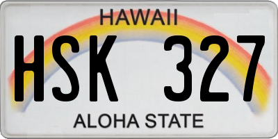 HI license plate HSK327