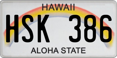 HI license plate HSK386