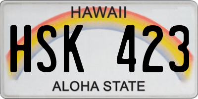 HI license plate HSK423