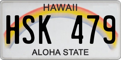 HI license plate HSK479