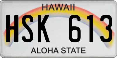 HI license plate HSK613