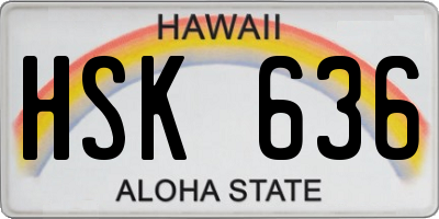 HI license plate HSK636