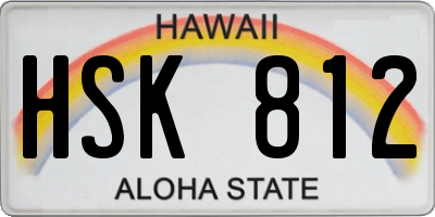 HI license plate HSK812