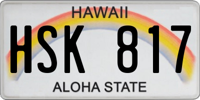 HI license plate HSK817